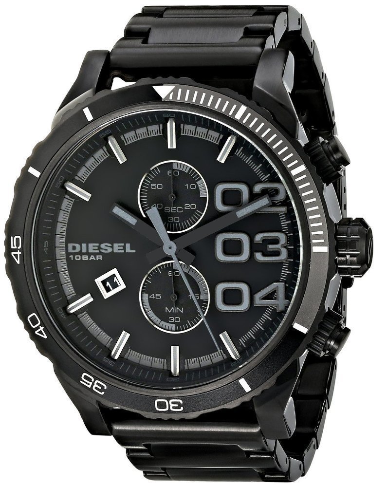 Diesel Men&#39;s DZ4326 Double Down Series Analog Display Analog Quartz Black Watch