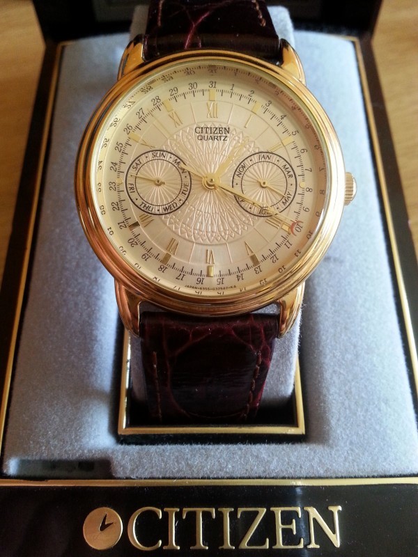 CITIZEN 6356-G31191 TA WATCH WITH ORIGINAL LEATHER BAND