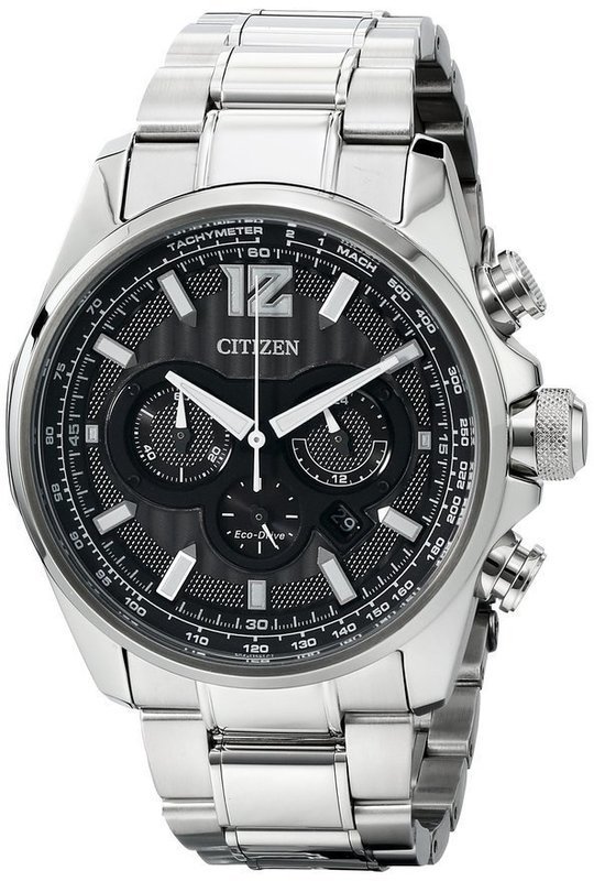 Citizen Men&#39;s CA4170-51E Shadowhawk Eco-Drive Stainless Steel Bracelet Watch
