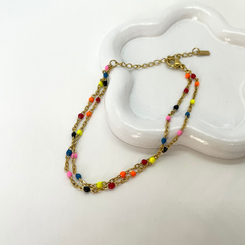 Bracelet "ARC-EN-CIEL" double rang