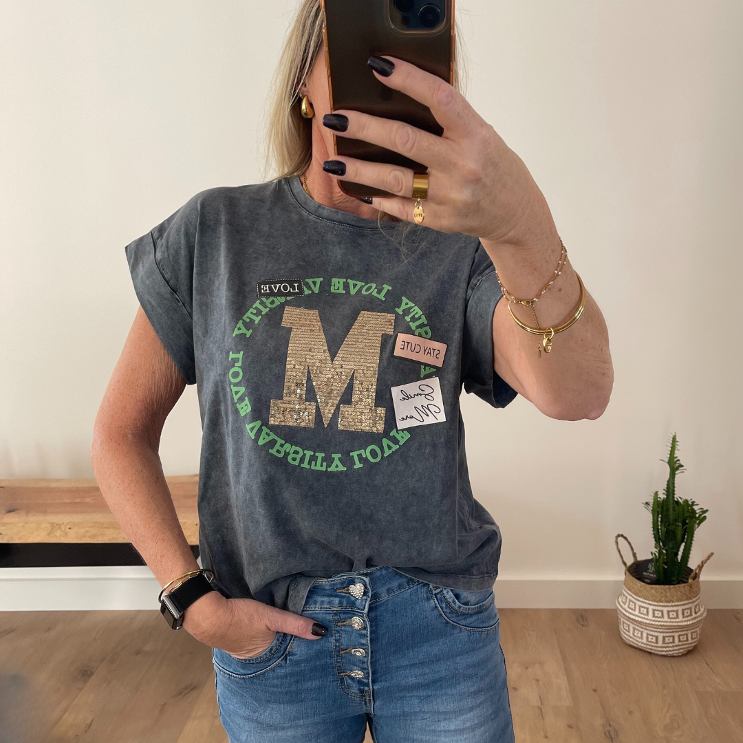 T-shirt "GRAND M" sequins