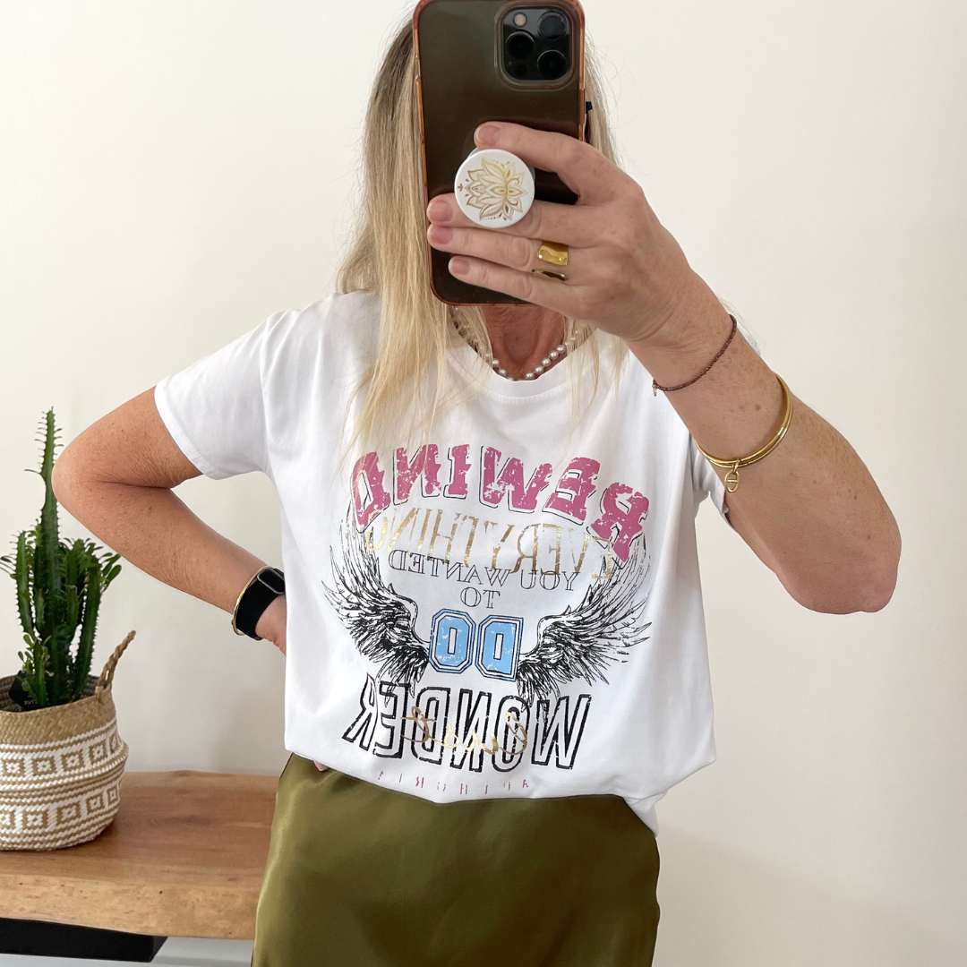 T-Shirt blanc imprimé