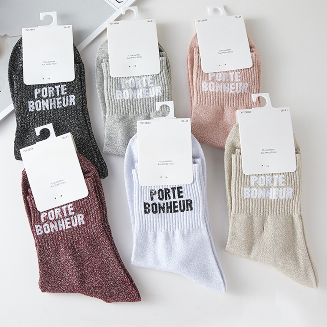 Chaussettes "PORTE BONHEUR" brillantes