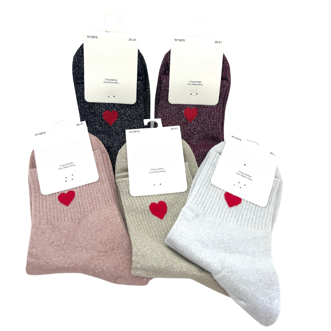 Chaussettes brillantes "Petit Cœur"