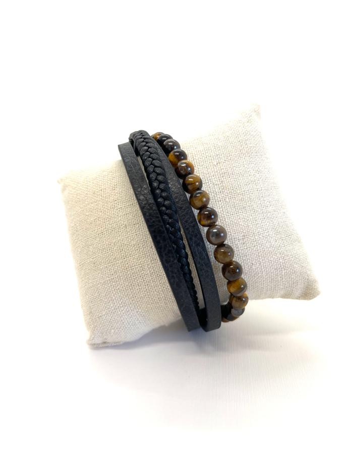 Bracelet multi rangs Œil de tigre
