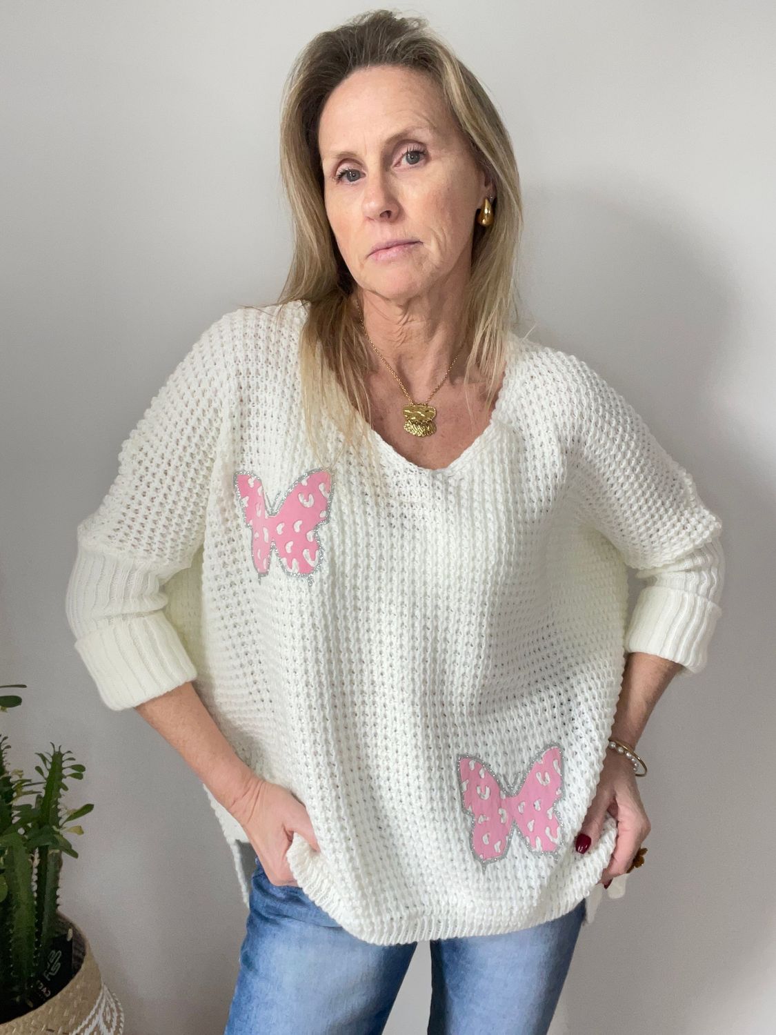 Pull grosse maille "Papillon"