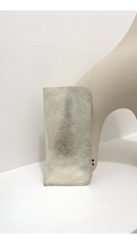 Couvre lunettes en cuir pailleté