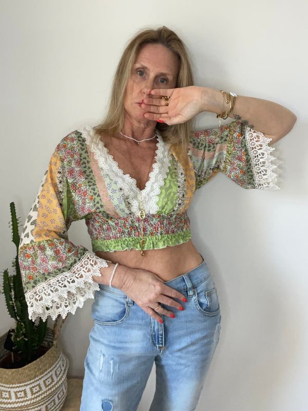 Crop top fleuri