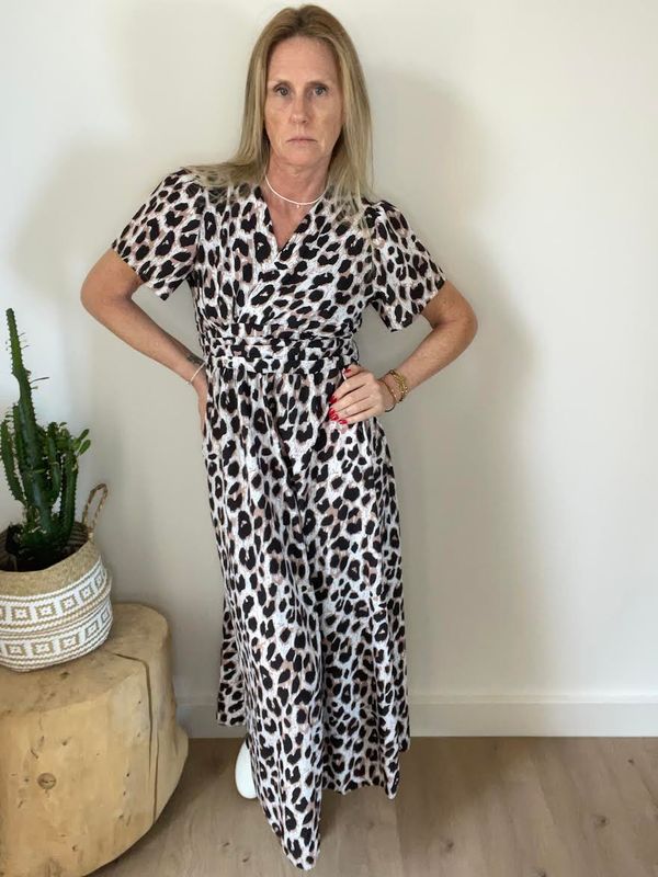 Robe longue "LEOPARD" dos ouvert