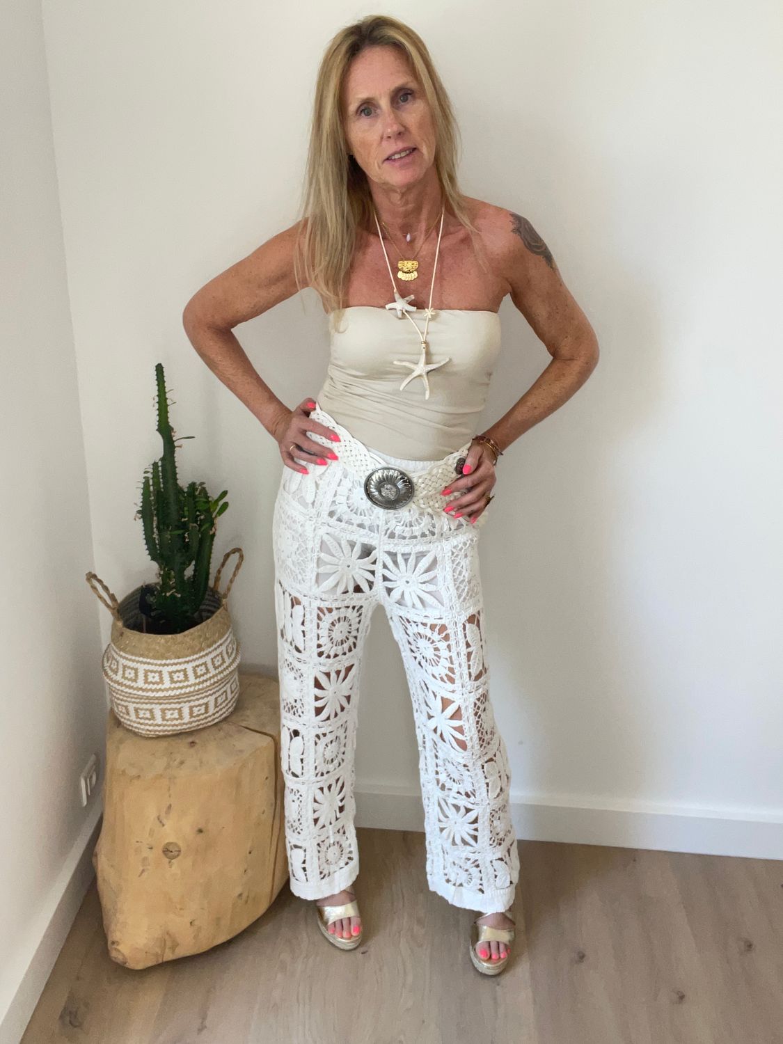Pantalon crochet ajouré
