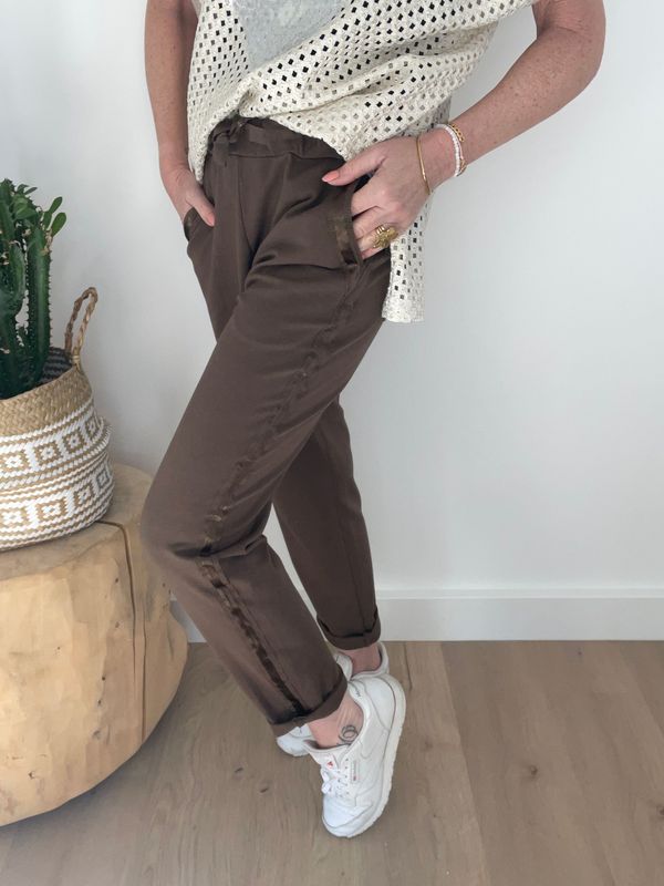 Pantalon "Bande satinée"
