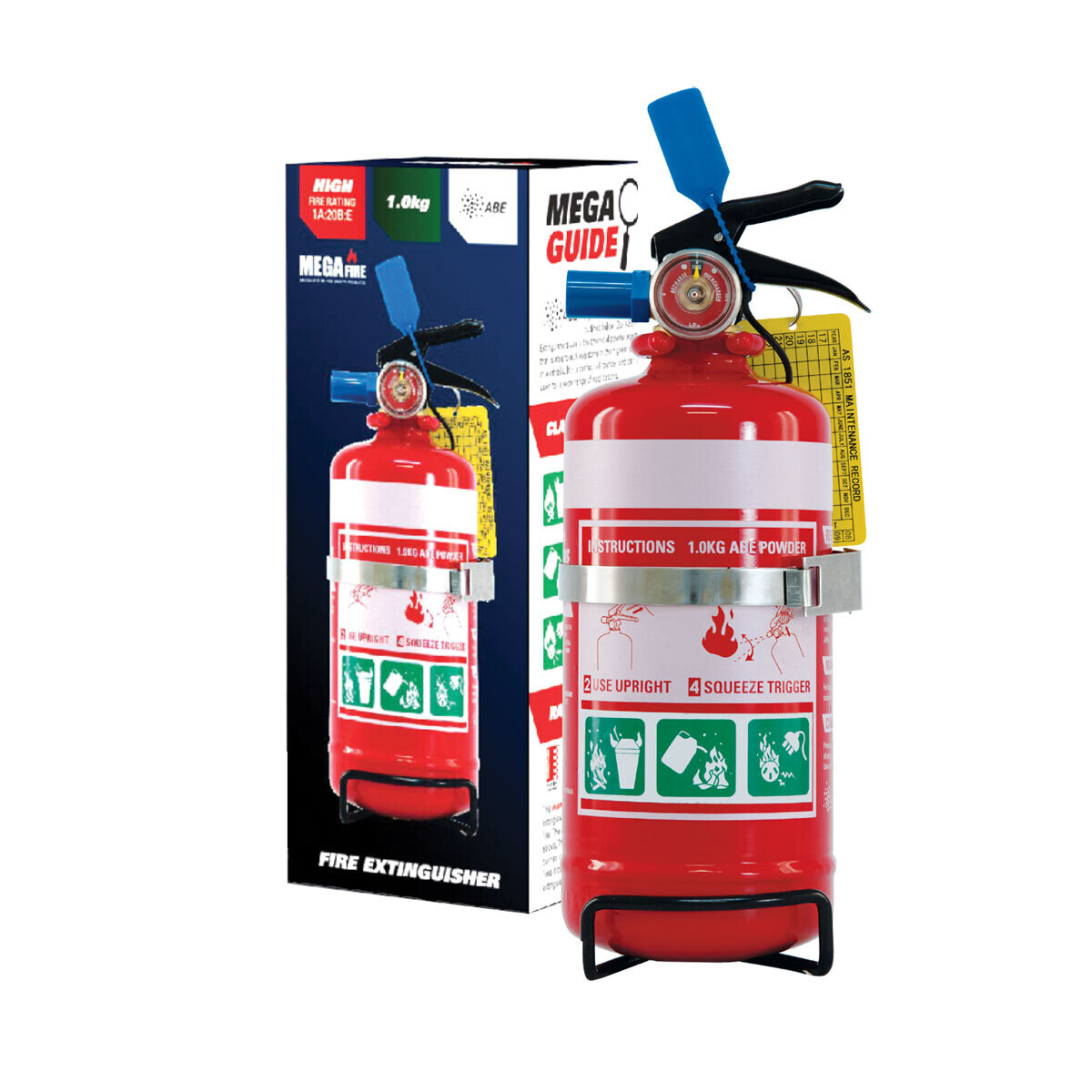 MegaFire 1.0kg Fire Extinguisher – 1A:20B:E Rating