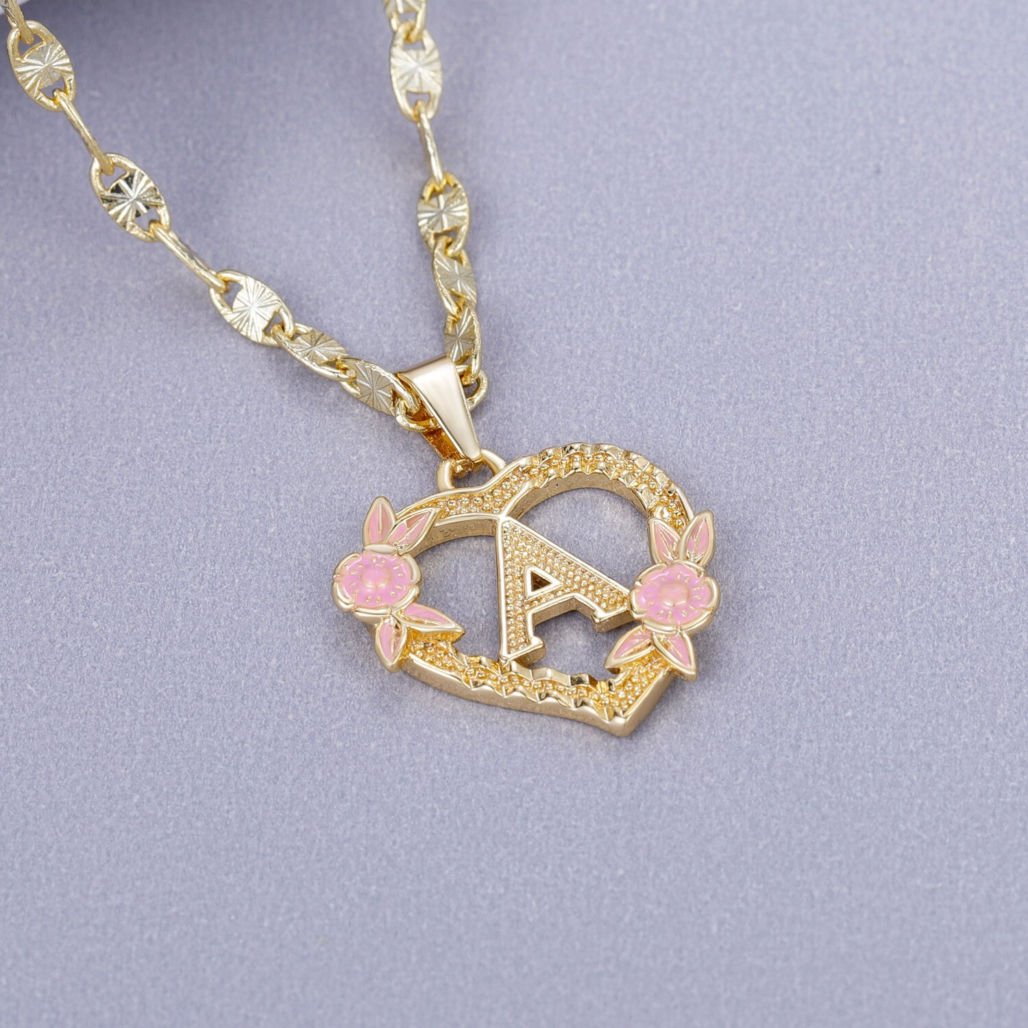 Initial Flower Girl Necklace