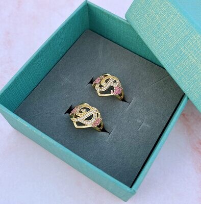 Initial Flower Girl Ring