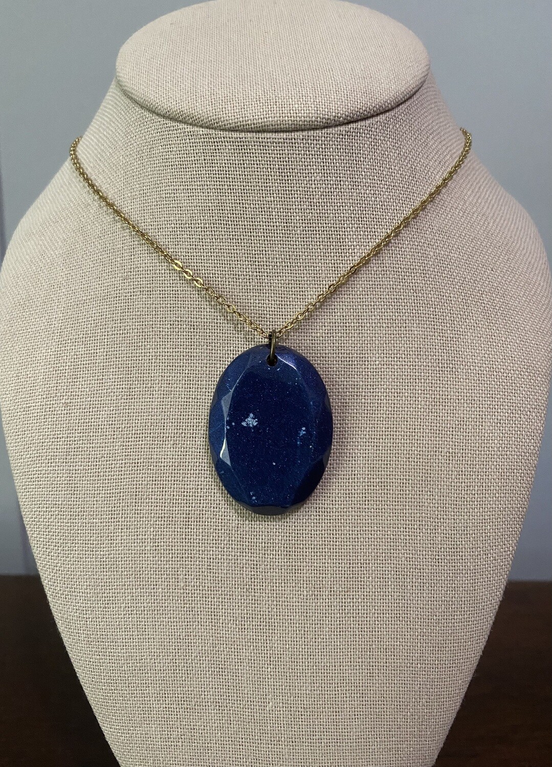 Oval Snowflake Obsidian Look