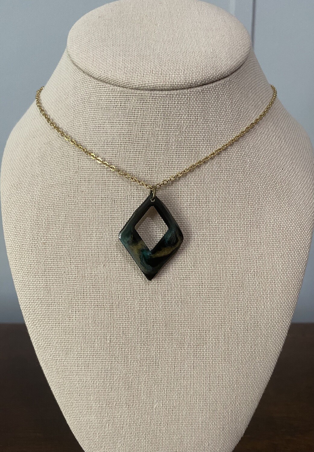 Teal and Gold Diamond Shape