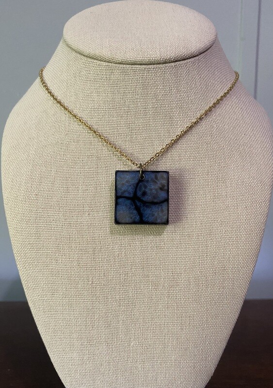 Blue Iridescent Square