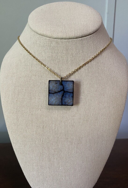 Blue Iridescent Square