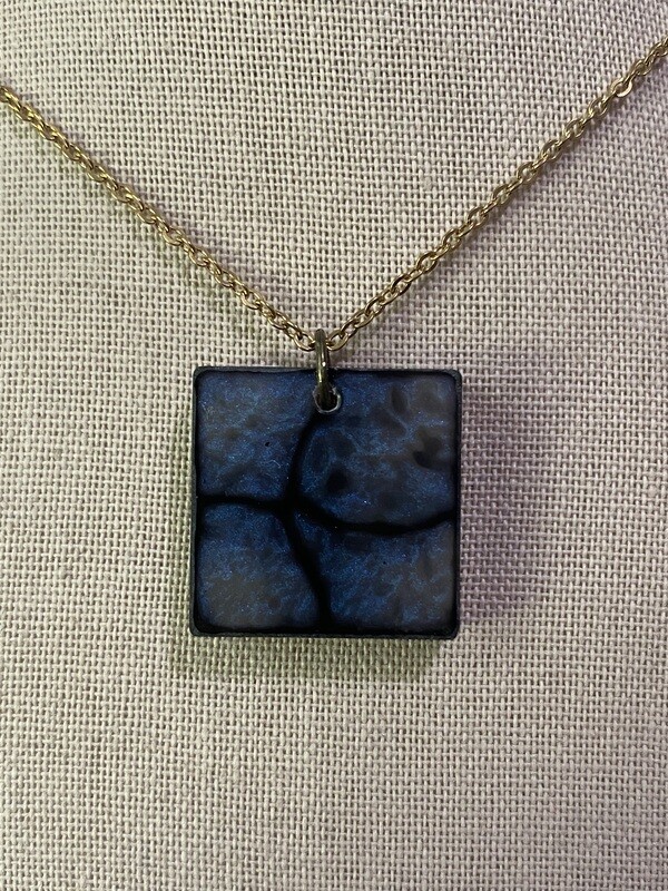 Blue Iridescent Square