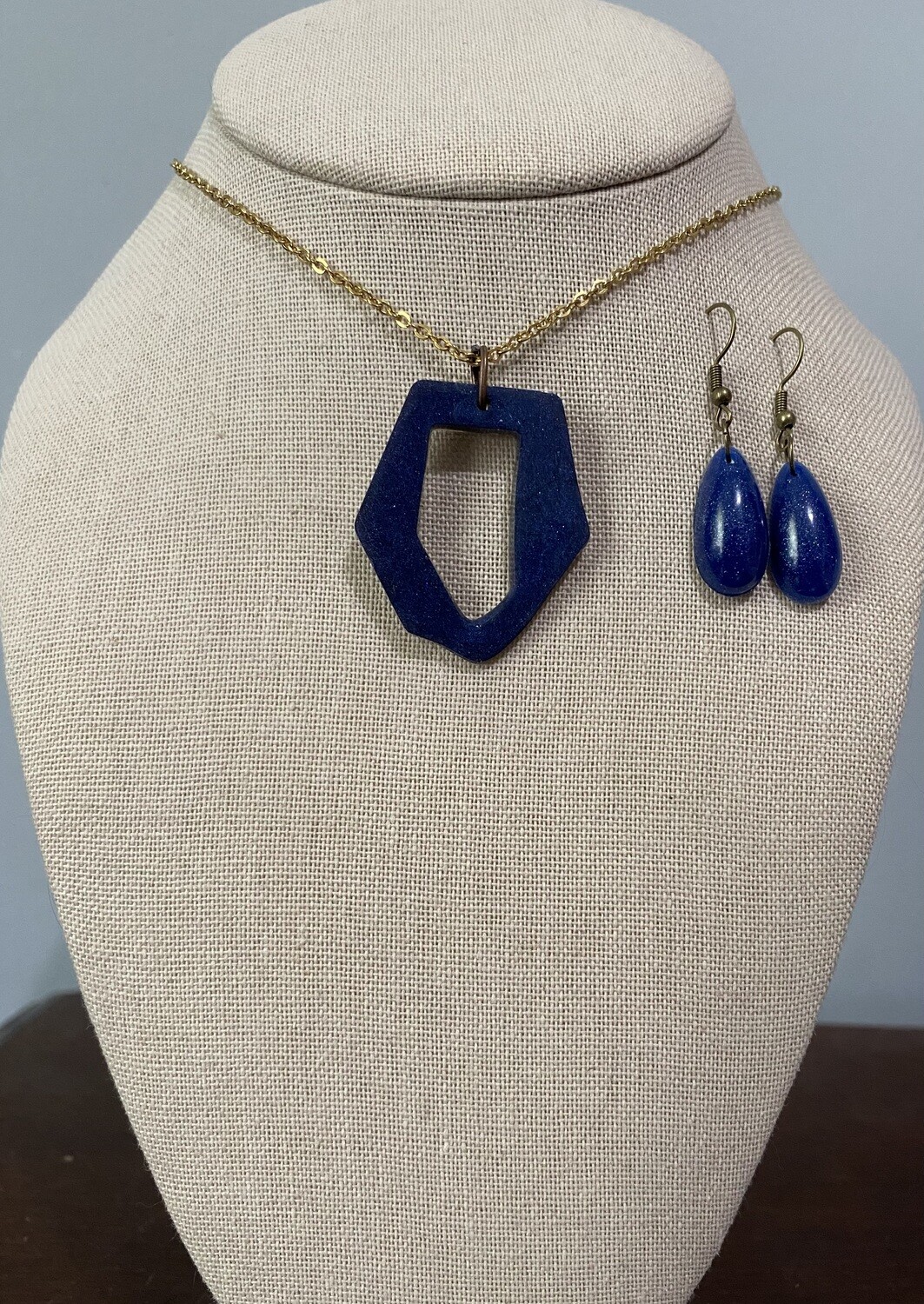 Dark Blue Necklace and Earring set