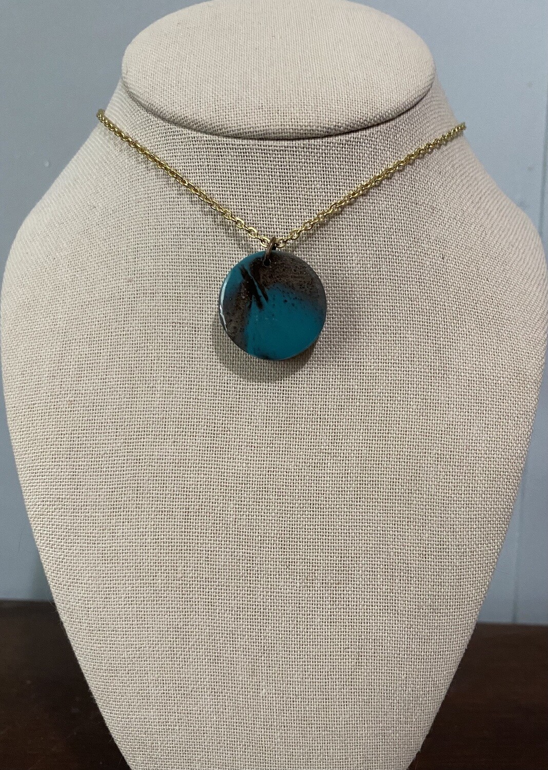 Turquoise and Brown Round