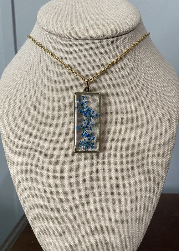 Blue Flower Long Rectangle