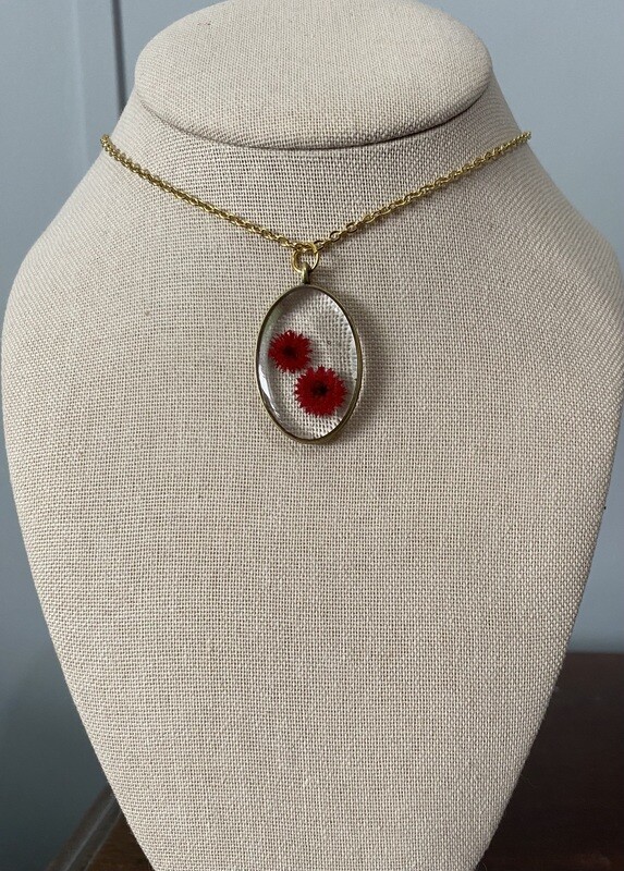 Oval Red Flowers