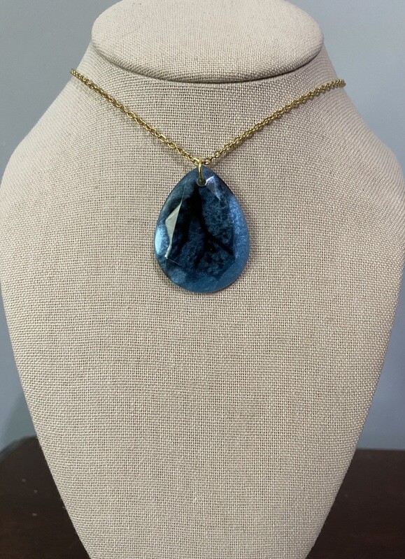 Black and Blue Tear drop