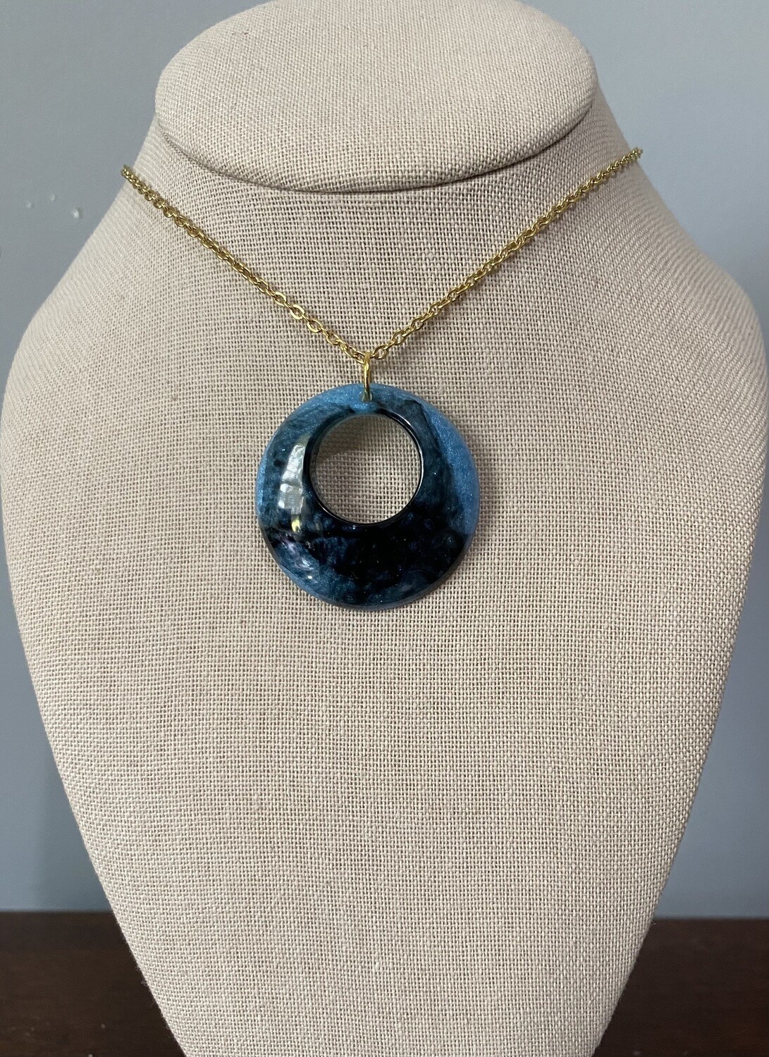 Light Blue and Black Round