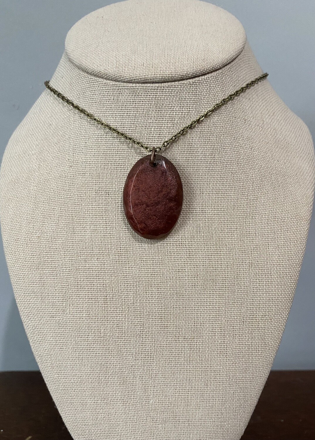 Black and Burgundy Oval