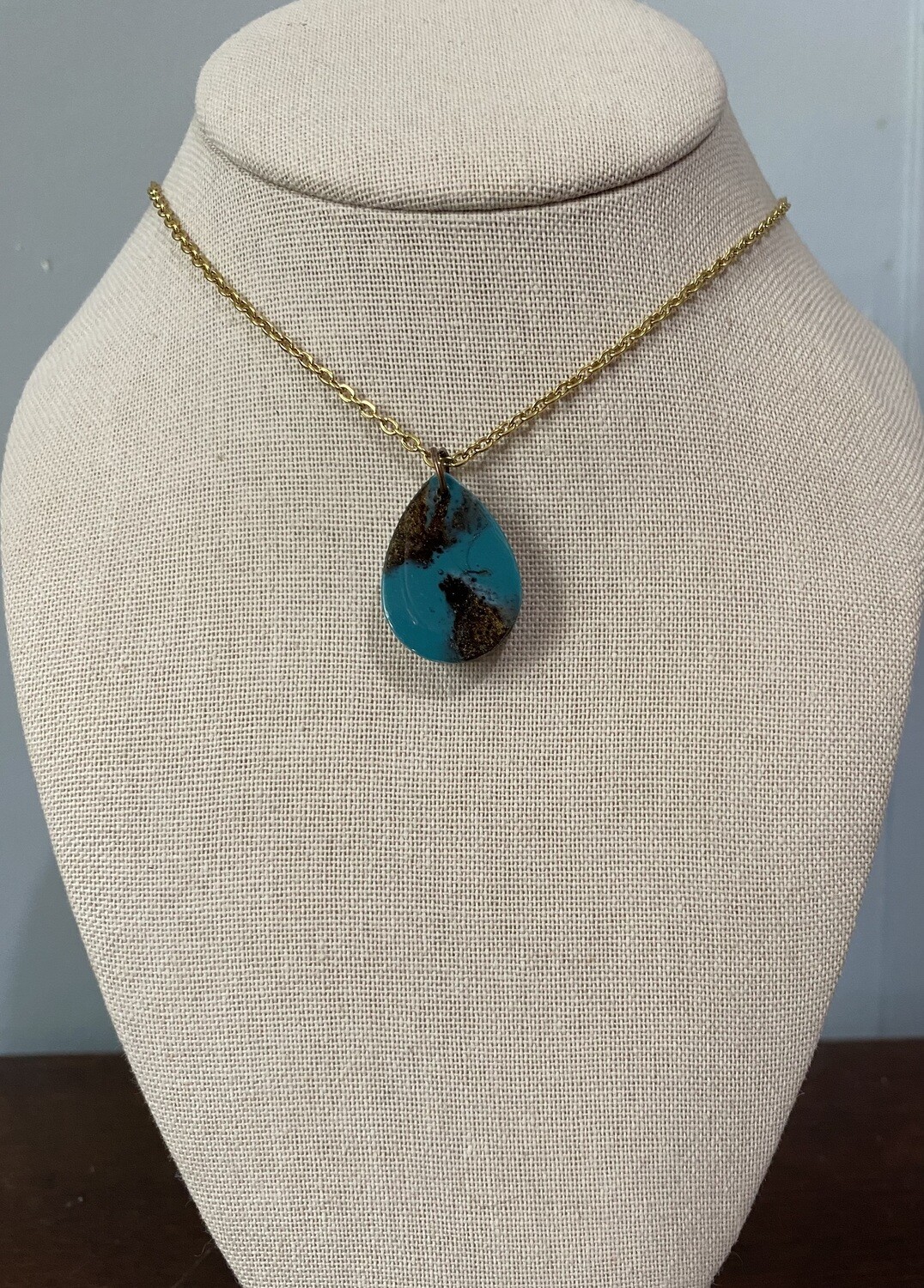 Turquoise and Brown Tear Drop