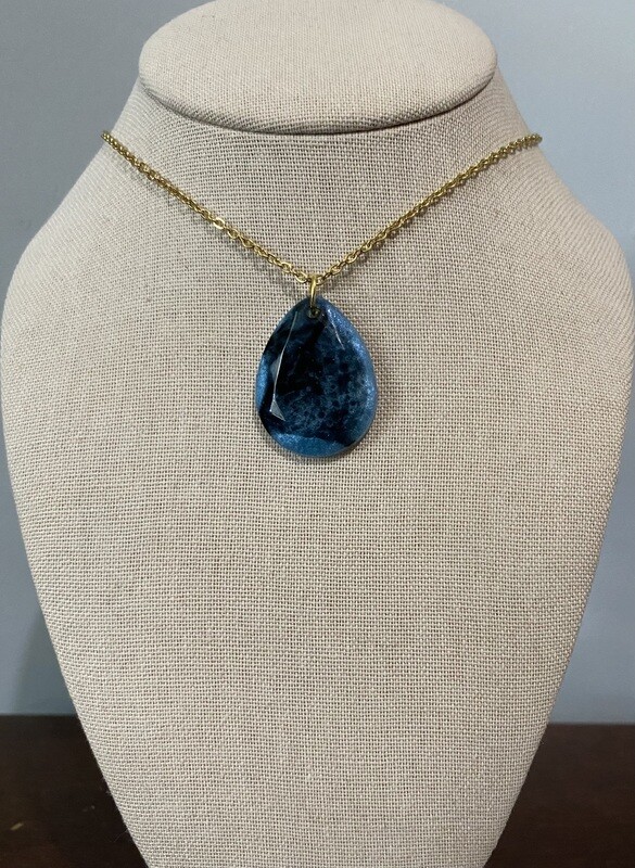Blue and Black Tear Drop