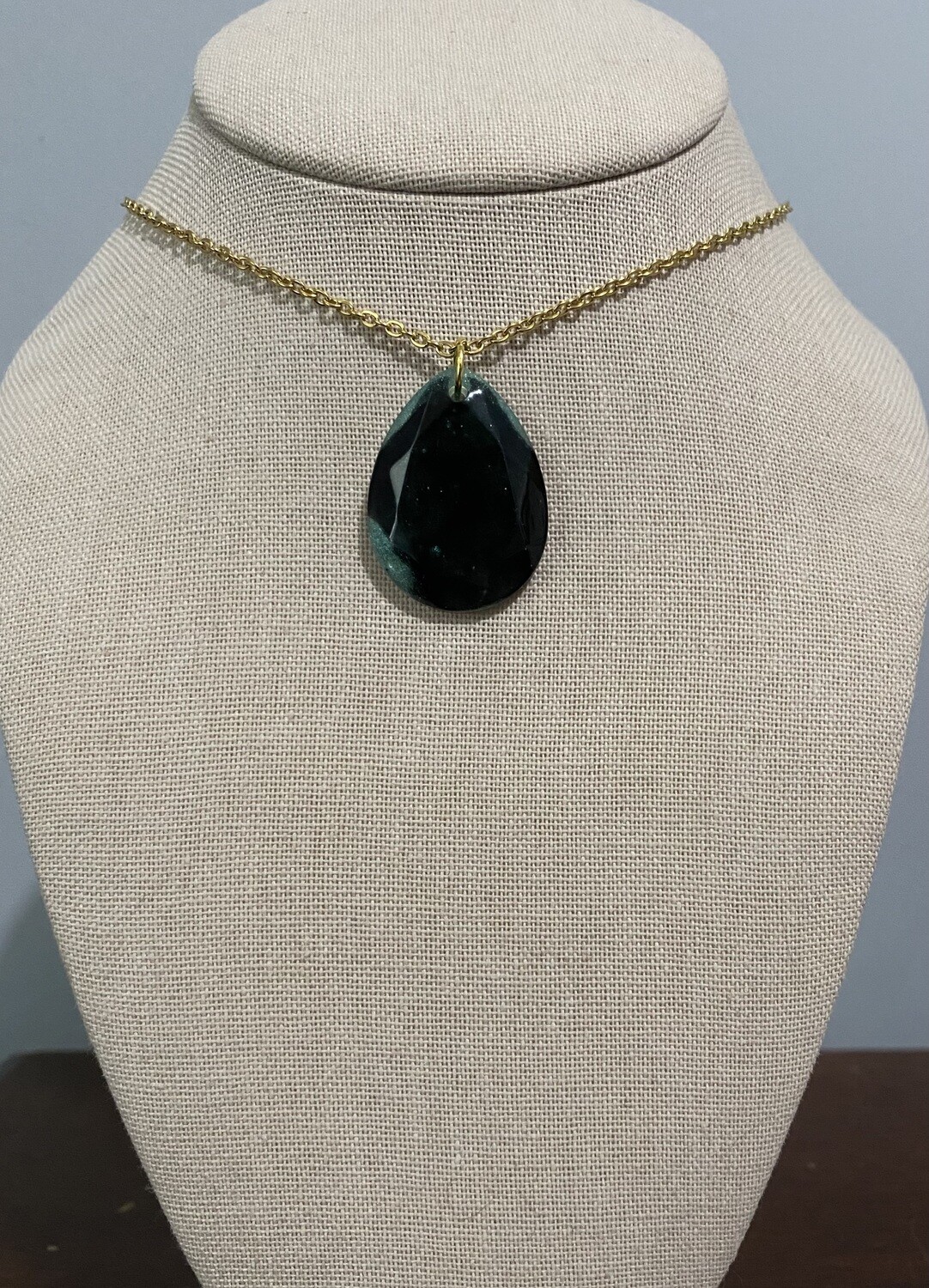 Black and Green Teardrop