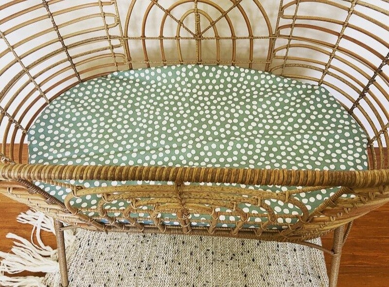 Sage Green Spotted Bassinet Sheet/ Change Pad Cover