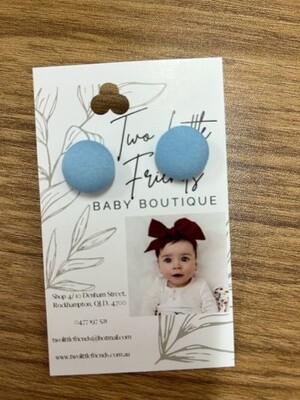 Fabric Button Stud Earrings - 3116