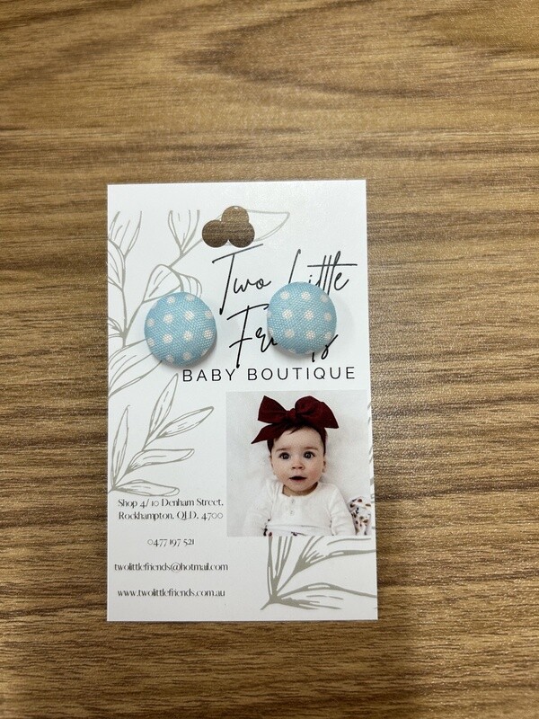 Fabric Button Stud Earrings - 3122