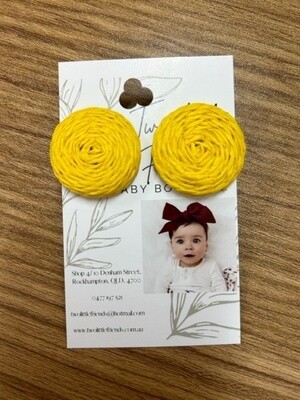 Fabric Button Stud Earrings - 3111