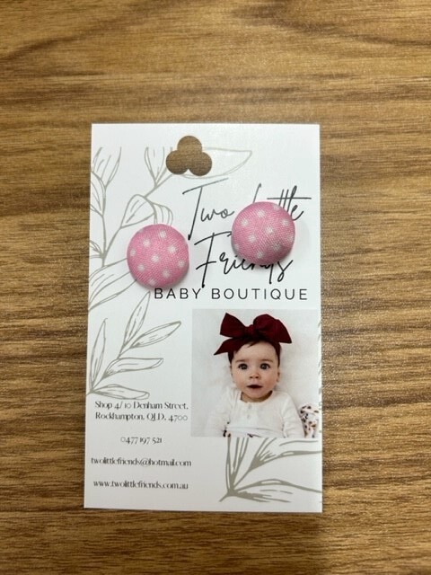 Fabric Button Stud Earrings - 3115