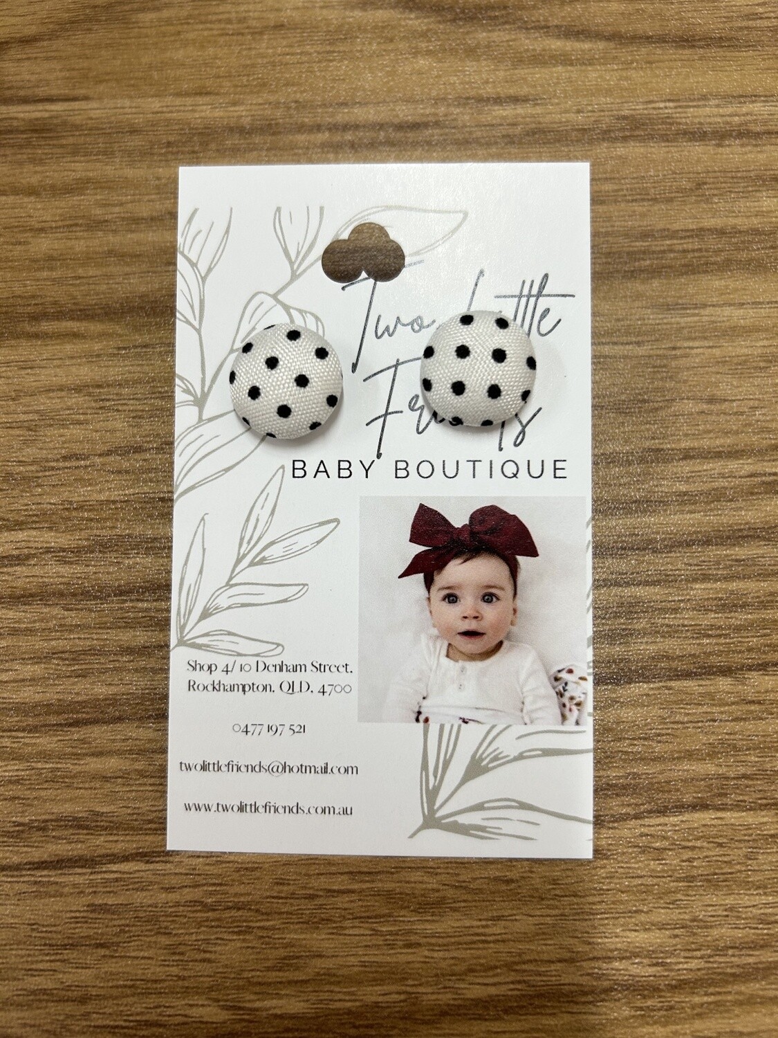 Fabric Button Stud Earrings - 3128