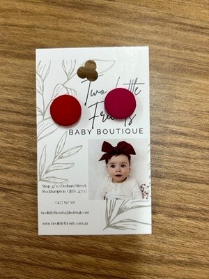 Fabric Button Stud Earrings - 3149