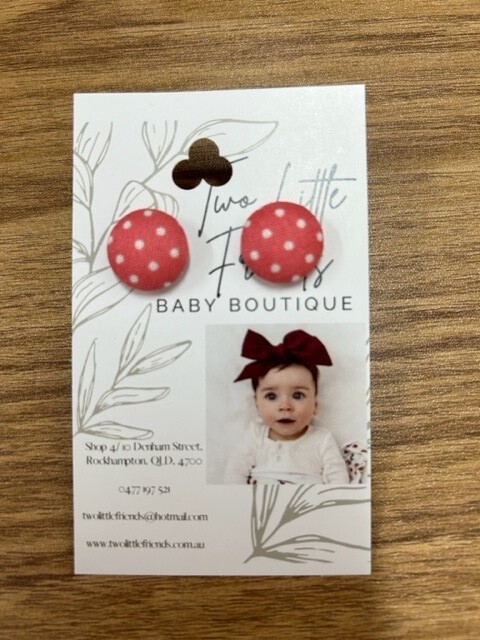 Fabric Button Stud Earrings - 3140