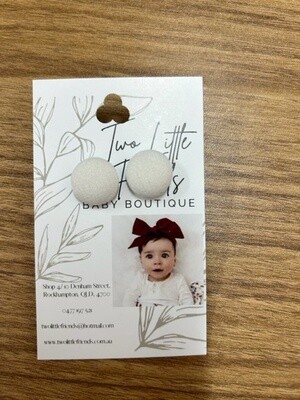 Fabric Button Stud Earrings - 3153