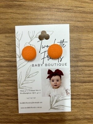 Fabric Button Stud Earrings - 3135