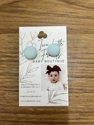 Fabric Button Stud Earrings - 3133