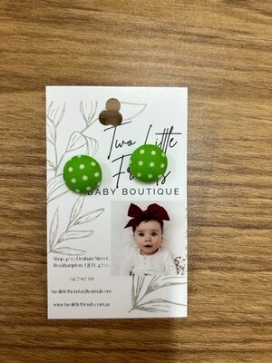 Fabric Button Stud Earrings - 3142