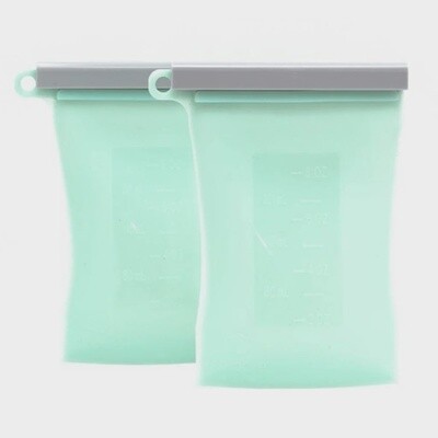 Junobie Reusable Silicone Breastmilk Storage Bags- 2pk (Mint)