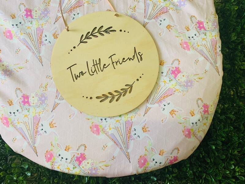 Pink Bunny Bassinet Sheet/ Change Pad Cover