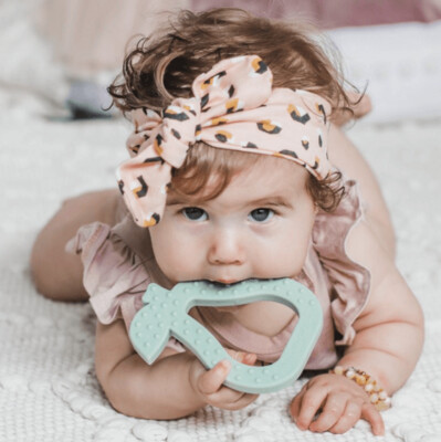 Silicone Pear Teether - Sage