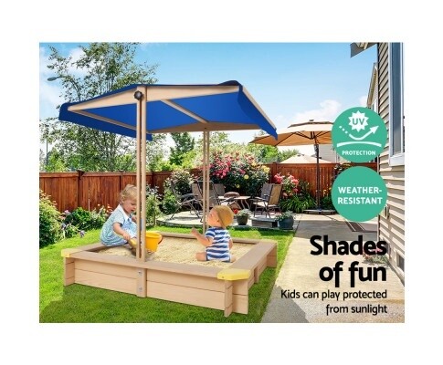 Keezi Wooden Outdoor Sand Box Set Sand Pit- Natural Wood