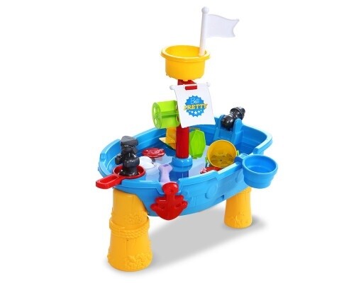Keezi Kids Beach Sand and Water Toys Outdoor Table Pirate Ship Childrens Sandpit